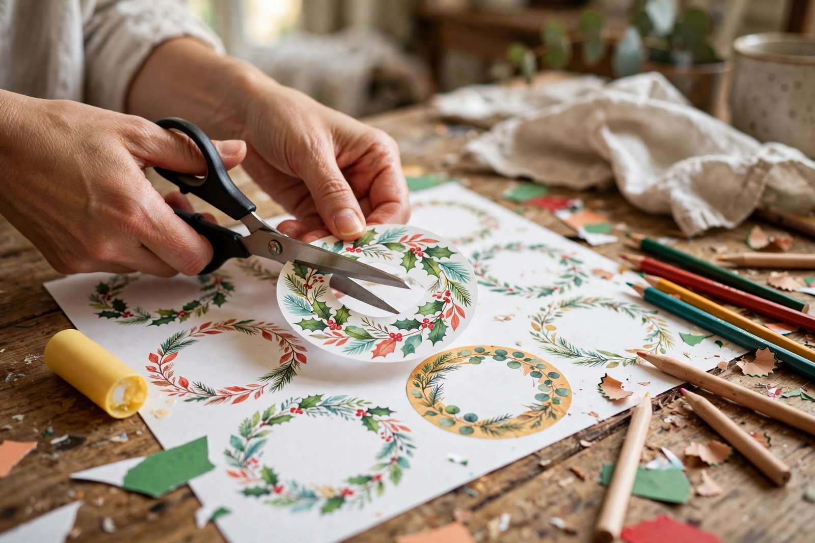 Adventskalender-Zahlen ausdrucken und mit der Schere ausschneiden