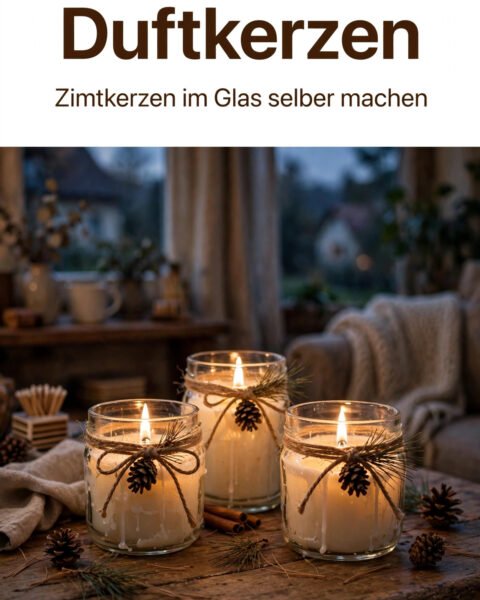 Duftkerzen selber machen: Zimtkerzen im Glas zu Weihnachten