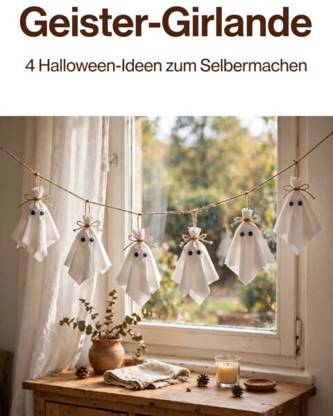 Geister-Girlande basteln: 4 Halloween-Ideen zum Selbermachen