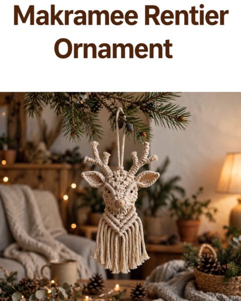 Makramee Rentier Ornament selber machen – Deko für die Festtage