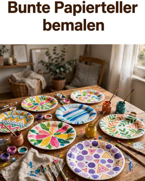 Bunte Papierteller bemalen: Gefühle kreativ ausdrücken